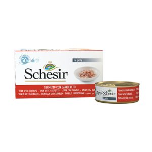 Schesir Small latas de comida para gatos de Atún+Gambas 6x50gr