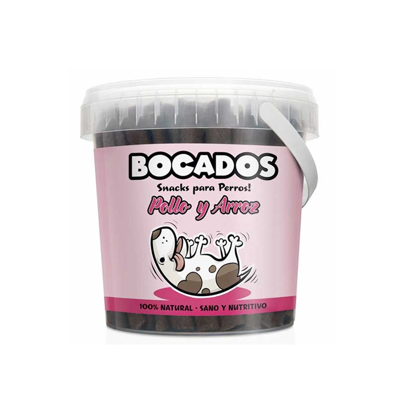 Bocados de Pollo y arroz (barritas tiernas) para perros 800gr