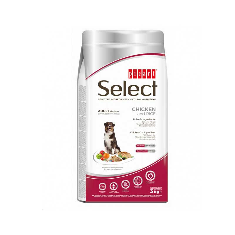 Select Adult de Pollo y Arroz para perros adultos de tamaño medio